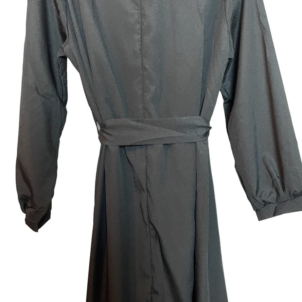Long Black Maxi Dress with Long Sleeves and Banded Waist - Picture 9 of 15